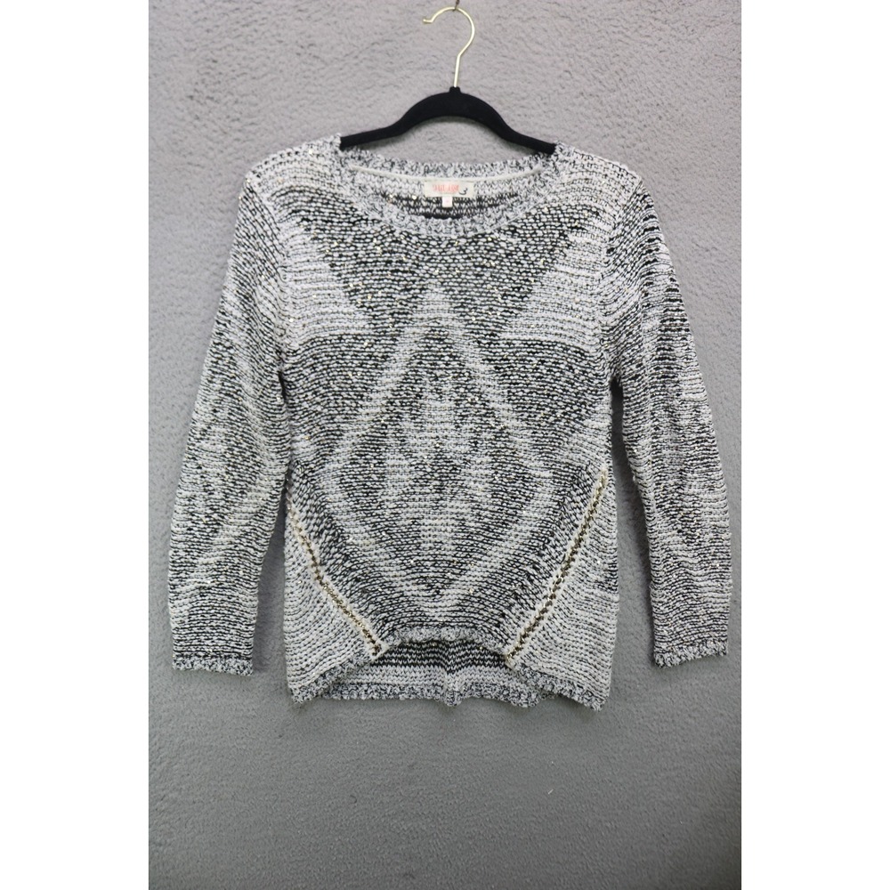 Hit List Open Knit Sequin Sweater-Size Medium-Preppy-Chains